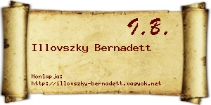 Illovszky Bernadett névjegykártya